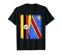 Maillot de fierté congolaise ougandaise demi-drapeau ougandais du Congo T-Shirt