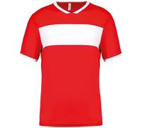 Maillot de foot adulte PA4000 - PROACT - Rouge et blanc - Manches courtes - Léger et résistant L