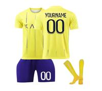 Maillot de Foot Convienne Garçon et Homme, Al NASSR Maillot Football Personnalisé Comprend Maillots Short et Chaussettes Set