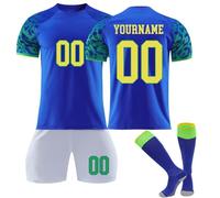 Maillot de Foot Convienne Garçon et Homme, Bresil Maillot Football Personnalisé Comprend Maillots Short et Chaussettes Set