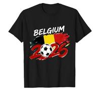 Maillot de Foot Enfant 2026 Imprimé Nom du Pays et Drapeau, T-Shirts à Manches Courtes Garcon Fille pour Supporter Match Football, T Shirt Oversize Décontracté Ete, Haut Tee Shirt Noir, Tops de Sport
