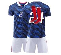 Maillot De Foot Enfant Adulte 2026 - Maillot avec Nom et Numéro, Ensemble de Maillots Domicile et Extérieur avec Football T Shirt Short et Chaussettes, Jersey Cadeaux des Fans pour Hommes Femmes