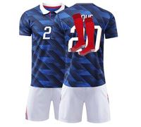 Maillot De Foot Enfant Adulte 2026 - Maillot avec Nom et Numéro, Ensemble de Maillots Domicile et Extérieur avec Football T Shirt Short et Chaussettes, Jersey Cadeaux des Fans pour Hommes Femmes