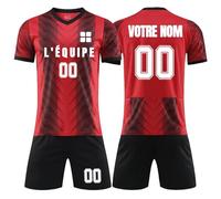 Maillot de Foot Enfant Adulte, Ensemble Foot Enfant Personnalisé avec Votre Nom Numéro Logo, Ensemble Maillot de Football Short pour Garçons Hommes #1