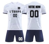 Maillot de Foot Enfant Adulte, Ensemble Foot Enfant Personnalisé avec Votre Nom Numéro Logo, Ensemble Maillot de Football Short pour Garçons Hommes #8