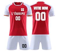 Maillot de Foot Enfant Adulte, Ensemble Foot Enfant Personnalisé avec Votre Nom Numéro Logo, Ensemble Maillot de Football Short pour Garçons Hommes #5
