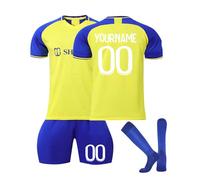 Maillot de Foot Enfant et Adultes Home/Away Maillot de Football Al NASSR Nouveaux Ensemble, Football Homme Garçon Vêtement Sport Tshirt Shorts Chaussette Set