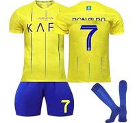 Maillot de Foot Enfant et Homme 2025, Al Nassr FC Maillot Foot Nouveaux Maillots #7 Soccer Jersey, Ensemble Football Homme Garçon Vêtement Set Sport Tshirt Shorts Chaussette Genouillère