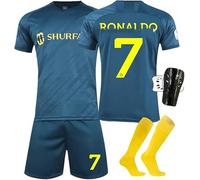 Maillot de Foot Enfant et Homme 2025, Al Nassr FC Maillot Foot Nouveaux Maillots #7 Soccer Jersey, Ensemble Football Homme Garçon Vêtement Set Sport Tshirt Shorts Chaussette Genouillère