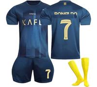 Maillot de Foot Enfant et Homme 2025, Al Nassr FC Maillot Foot Nouveaux Maillots #7 Soccer Jersey, Ensemble Football Homme Garçon Vêtement Set Sport Tshirt Shorts Chaussette Genouillère
