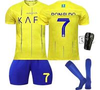 Maillot de Foot Enfant et Homme 2025, Al Nassr FC Maillot Foot Nouveaux Maillots #7 Soccer Jersey, Ensemble Football Homme Garçon Vêtement Set Sport Tshirt Shorts Chaussette Genouillère