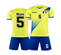 Maillot de Foot Enfant Homme Personnalisé Maillot Equipe de Football Enfant Homme avec Le Numéro du Nom
