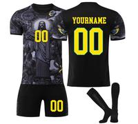 Maillot de Foot Jesus Bresil Personnalisé avec Nom Nombre pour Garçon Et Homme, Ensemble de Foot Entraînement T-Shirt Short et Chaussettes