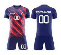 Maillot de Foot Personnalisable Tenue Sport Maillot Equipe de France Football 2025 Enfant Homme Personnalisé avec Nom Numéro L'équipe Le Logo Tshirt Foot France Tee Shirt Personnalisé(#24)