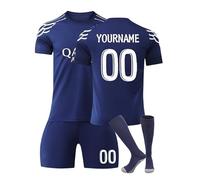 Maillot De Foot Personnalisé 2024/2025 Enfant Et Adultes avec, Votre nom et Votre numéro Tenue De Sport Garçon Homme Fête des pères Cadeau Vêtements De Football Personnalisable Short avec Chaussette