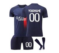 Maillot de Foot Personnalisé Enfant et Adultes avec Nom Numéro de L'équipe, 2025 Maillot de Joueur de Football Garçon,Personnalisé Ensemble Vêtements Football Tee Shirt Short avec Chaussette