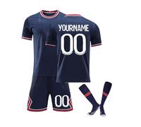 Maillot de Foot Personnalisé Enfant et Adultes avec Nom Numéro de L'équipe, 25 Maillot de Foot Enfant Ensemble Garçon Vêtements de Football Strips Tee Shirt Short avec Chaussette Gifts 07