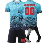 Maillot de Foot Personnalisé Enfant et Adultes avec Nom Numéro de L'équipe Ensemble Foot Enfant Vêtements Maillot Football Personnalisé de Tee Shirt, Short avec Chaussette