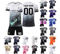 Maillot de Foot Personnalisé Enfant et Adultes avec Nom Numéro de L'équipe Football Tee Shirt Shorts Ensemble Cadeau Personnalisé aux Fans de Football pour Enfant et Unisexe 2025