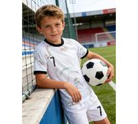 Maillot de football 2026 pour préadolescents, équipe nationale n°7 Ensemble de tenue de football extérieure - Polyester, Top col rond et shorts, convient pour l'entraînement sportif et le port décontr
