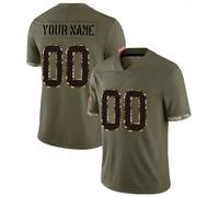 Maillot de football américain personnalisé avec nom et numéro, style petit ami, brodé, col en V gris Tampa Bay, chemise à manches courtes personnalisée pour fête, entraînement, compétition, sports, DI