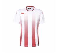 Maillot de football enfant Kappa BUGO - Blanc et rouge - Manches courtes - Coupe slim 14 ans