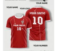 Maillot de football Liverpool saison 2526 rouge pour hommes | Personnalisable avec nom et numéro (devant/dos) | Top d'entraînement respirant et séchage rapide | Convient pour le football, le volley-ba