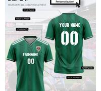 Maillot de football Liverpool vert pour hommes Impression personnalisée du nom et du numéro (devant/derrière) Top d'entraînement respirant et à séchage rapide Football, volley-ball, gym, tenue décontr