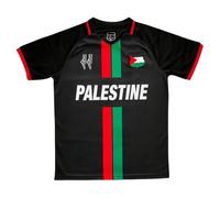 Maillot de football Palestine Team - Noir avec rayures rouges et vertes - Pour fans de sport, Noir , M