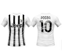 Maillot de Football Paul Pogba Saison 2022 2023. Maillot Blanc Noir numéro 10. Maillot Domicile. Réplique Officielle autorisée. Tailles Adulte et Enfant. (S)