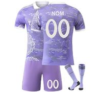 Maillot de Football personnalisé Enfant 2025/2026 - Kit Complet avec nom et numéro - Short et Chaussettes Inclus - Domicile et extérieur A