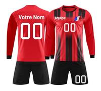 Maillot de Football personnalisé Enfant Homme nom et prénom numéro l'équipe Le Logo Ensemble de Foot modèles Automne Hiver à Manches Longues manchestercitymaillot Football France