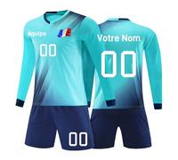 Maillot de Football personnalisé Enfant Homme nom et prénom numéro l'équipe Le Logo Ensemble de Foot modèles Automne Hiver à Manches Longues maillotmbapperealmadridmaillot de Foot