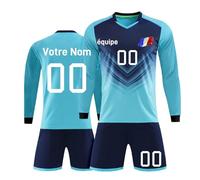 Maillot de Football personnalisé Enfant Homme nom et prénom numéro l'équipe Le Logo Ensemble de Foot modèles Automne Hiver à Manches Longues maillotfrance2024maillot de Foot Enfant