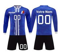 Maillot de Football personnalisé Enfant Homme nom et prénom numéro l'équipe Le Logo Ensemble de Foot modèles Automne Hiver à Manches Longues maillotdefootenfantpersonnalisémaillot de Foot