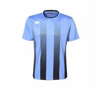 Maillot de football pour enfant Kappa BUGO - Coupe slim - Manches courtes - Bleu clair et noir 12 ans