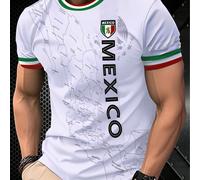 Maillot de football pour hommes du Mexique, col rond, Top de sport respirant, convient pour les matchs de football, l'entraînement quotidien et la remise en forme, les sorties décontractées et les fêt