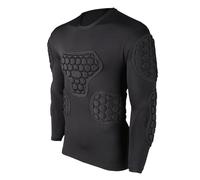 Maillot De Football Rembourré - Combinaison Noire À Manches Longues, Haut De Prtection pour Enfant, Protection De Compression, Mailot De Rugby, Parkour, Équipement De Basketball, Paintball, Maillot