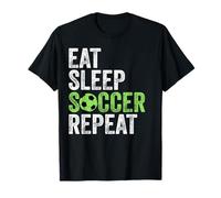 Maillot de football vintage avec inscription « Eat Sleep Soccer Repeat » T-Shirt