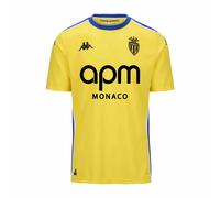 Kappa As Monaco 24/25 Kombat Home Junior Short Sleeve T-shirt Jaune 12 Years Enfants