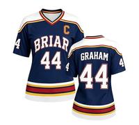 Maillot De Hockey Grahams 44 Col V Sweatshirt Universitaire Uniforme de Hockey sur Glace Comfort Casual T-Shirt Manches Courtes Sport Training Clothing pour Les Fans 2026