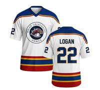 Maillot de Hockey Grahams 44 Col V Uniforme de Hockey sur Glace Casual Manches Courtes Comfort Training Clothing pour Les Fans de Sport (01-2-Blue, L)