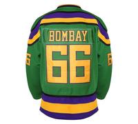 Maillot de Hockey Mighty Ducks #96 Charlie Conway #99 Adam Banks #33 Greg Goldberg #66 Gordon Bombay, Jersey Blanc et Vert, XX-Large