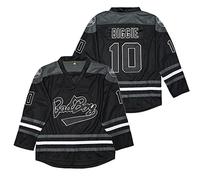 Maillot de Hockey Noir à Manches Longues pour Homme #10 Biggie Smalls Bad Boy 90S Hip Hop, Noir, XL