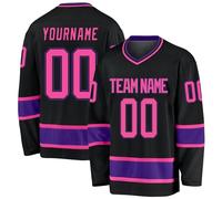 Maillot de Hockey Personnalisé Concevez Votre Maillot Hockey sur Glace Manches Longues Personnalisé avec Votre Nom/équipe/Numéro Personalised Training Clothing Noir