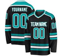 Maillot de Hockey Personnalisé - Concevez Votre Shirt de Hockey Personnalise avec Votre Nom équipe Numéro à Col en V Homme Femme Les Jeunes Maillots de Hockey sur Glace(01 Hockey-Shirt)