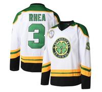 Maillot de hockey sur glace Ross The Boss #3 Rhea pour homme avec écusson EMHL, blanc, Taille 3XL