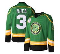 Maillot de hockey sur glace Ross The Boss #3 Rhea pour homme avec écusson EMHL, vert, Taille M