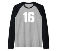 Maillot de l'équipe de Sport numéro 16 Seize Ans Doux 2016 Manche Raglan