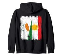 Maillot de l'héritage kurde chypriote kurde avec Demi-Drapeau du Kurdistan Sweat à Capuche